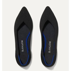 New Rothy’s Women’s The Point Flats In Black Solid Size 9W